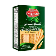 Pakkaus Four Seasons -leipäpaloja seesamilla 400g, itämaisia välipaloja.