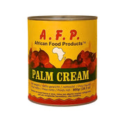 Purkki palmukermaa 800 g, keltainen etiketti palmukuvioineen, afrikkalainen ruokatuote.