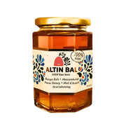 Lasipurkki akasiamedillä Altin Bal 350g, itäinen kuvio ja kultainen kansi