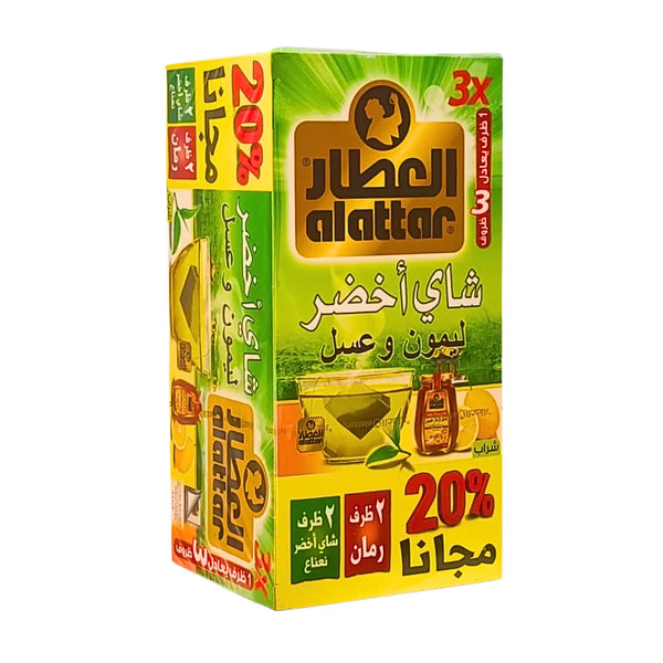 Al Attar Grön Te Citron & Honung 24-pack | Friskt grönt te med honung