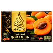 Förpackning med Al Quds Qamar al-Din torkad aprikosark 400g