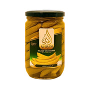 Purkki Al Quds -suolattua villiä kurkkua, itämaisia suolattuja kurkkuja, 600g.