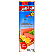 Köttprodukt i plåtask med nötköttssmak, halal, nettovikt 840 g