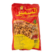 Pussi paahdettuja ja suolattuja meloninsiemeniä 300 g arabiankielisillä ja englanninkielisillä teksteillä.