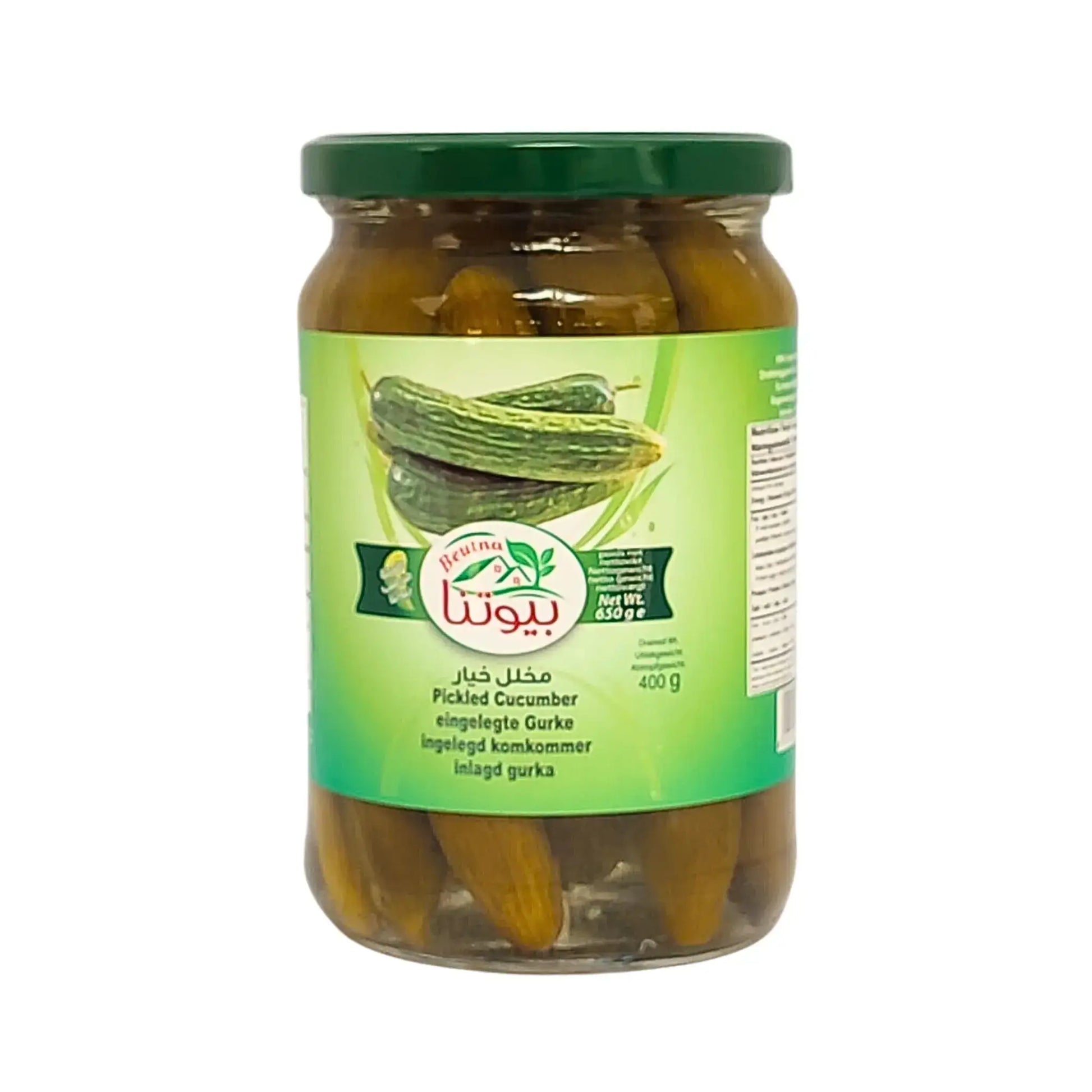 Purkki suolakurkkua 400 g, vihreä etiketti, itämaisia herkkuja.