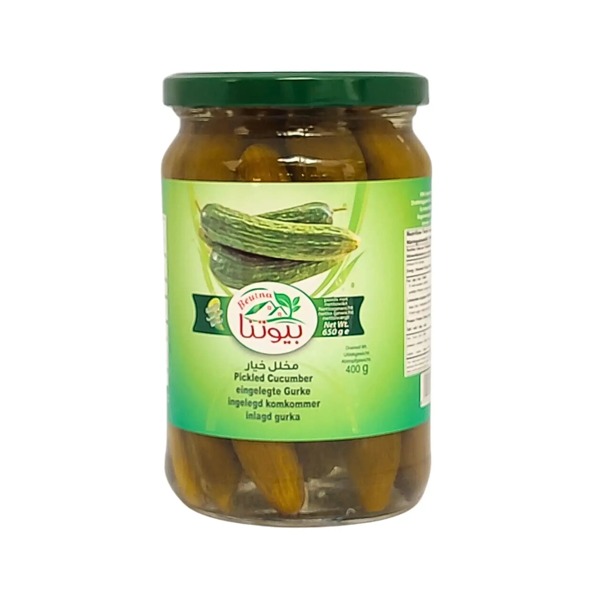 Purkki suolakurkkua 400 g, vihreä etiketti, itämaisia herkkuja.
