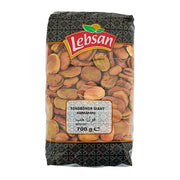 Pakkaus, jossa on Lebsan Bondbönor Giant -palkokasveja, kuivattuja pavunpapuja 700 g, itämaisia ruoka-aineita.