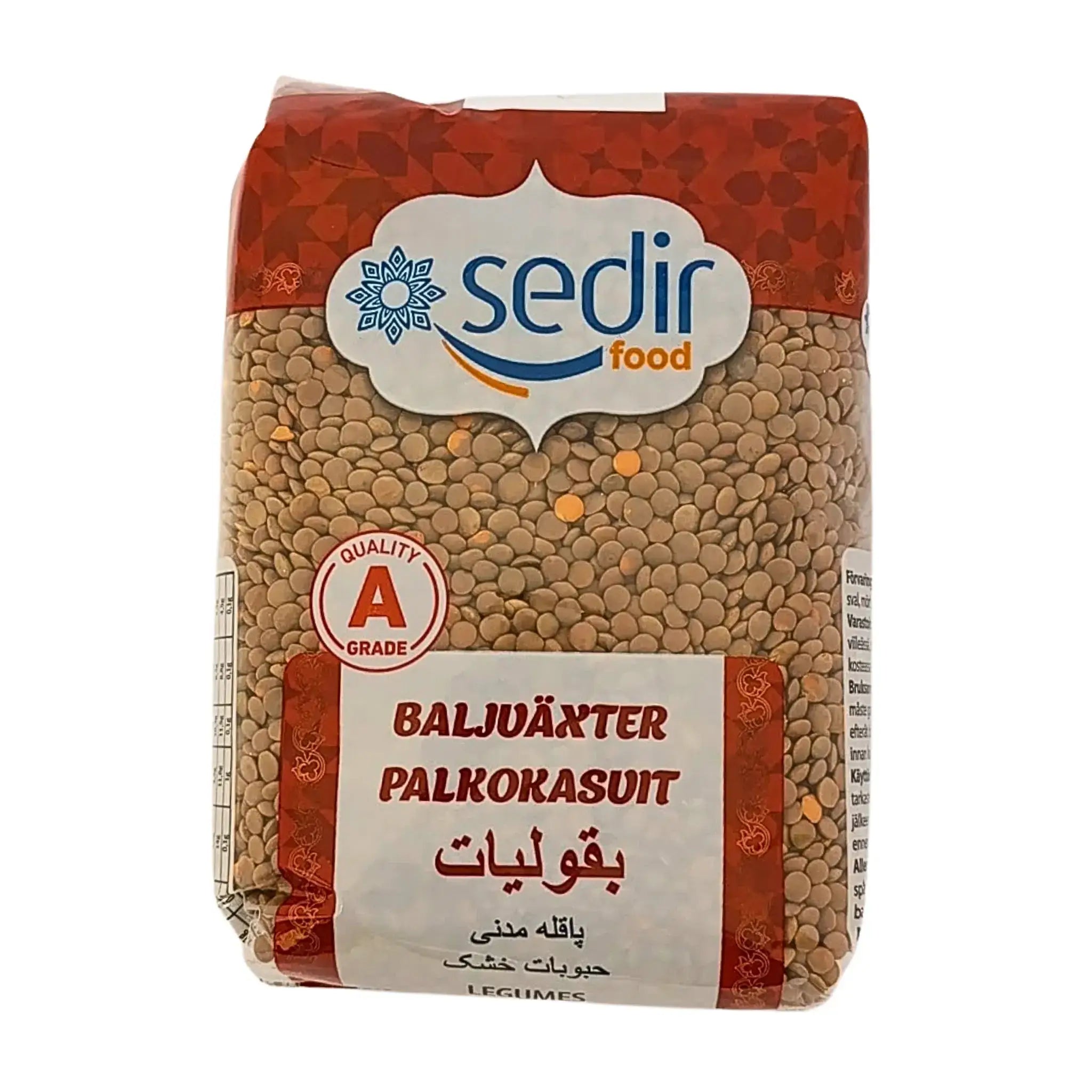 Bruna linser förpackade, sedir food, baljväxter, orientaliska kolonialvaror online