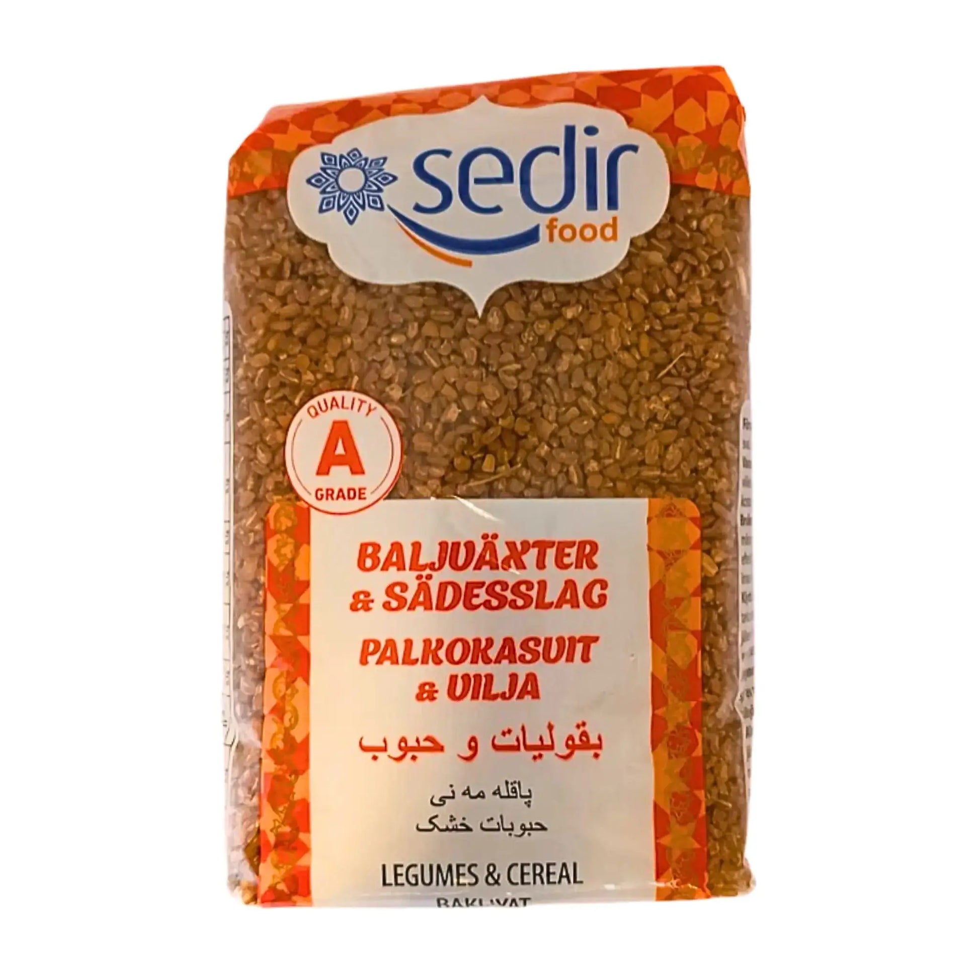 Bulgur karkea, 800 g:n pakkaus, kokonaiset jyvät, Sedir, palkokasvit ja viljat.