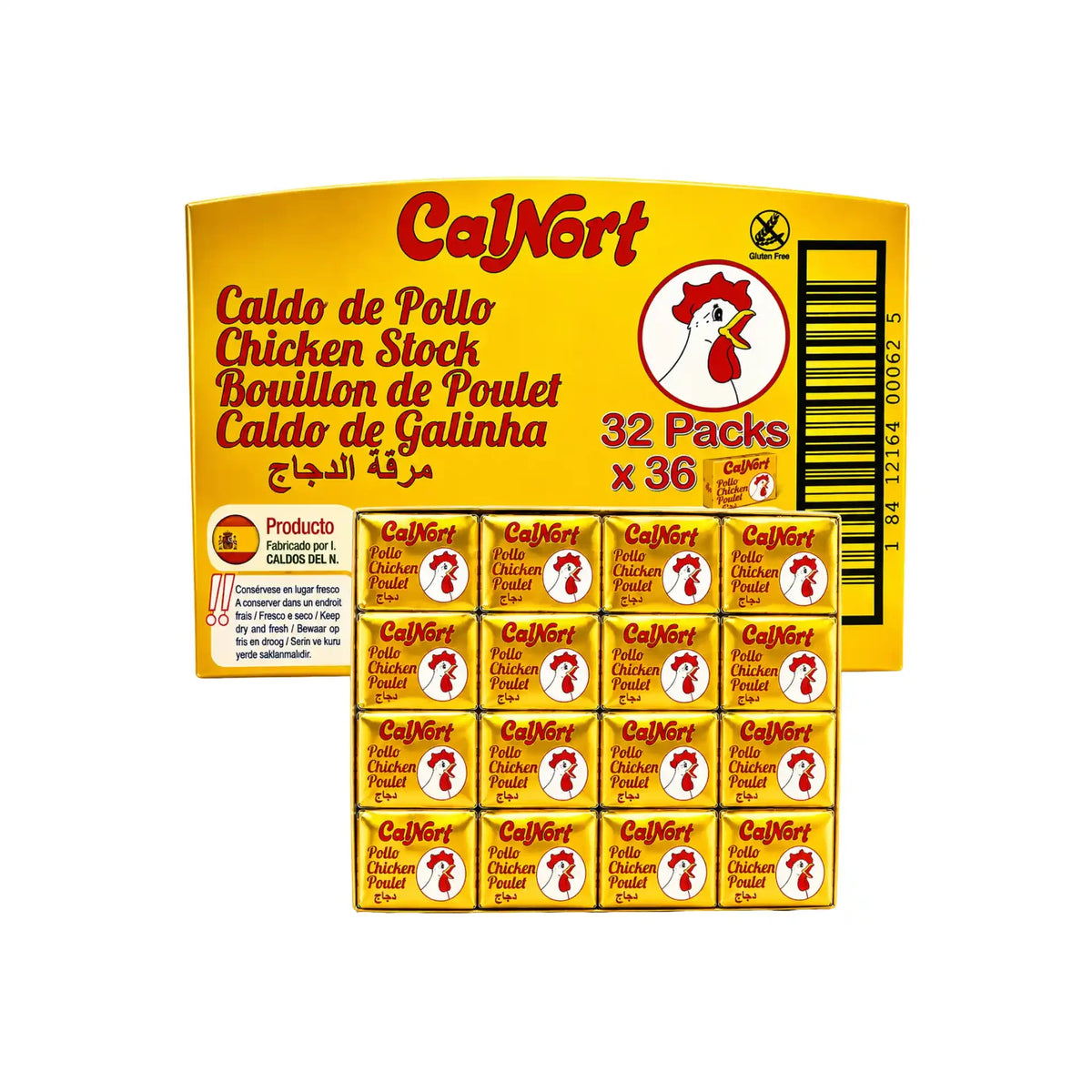 Kycklingbuljong 32-pack i gul förpackning, Calnort
