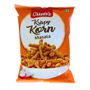 Chheda's Krispy Korn Masala -välipala, oranssi pakkaus, intialainen maustettu maissisalaatti