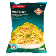 Påse med indisk mix farsan, friterade nudlar, jordnötter och kryddig snacks, 170g.