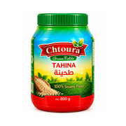 Chtoura tahina sesampasta i plastburk med grön lock, 800 g.