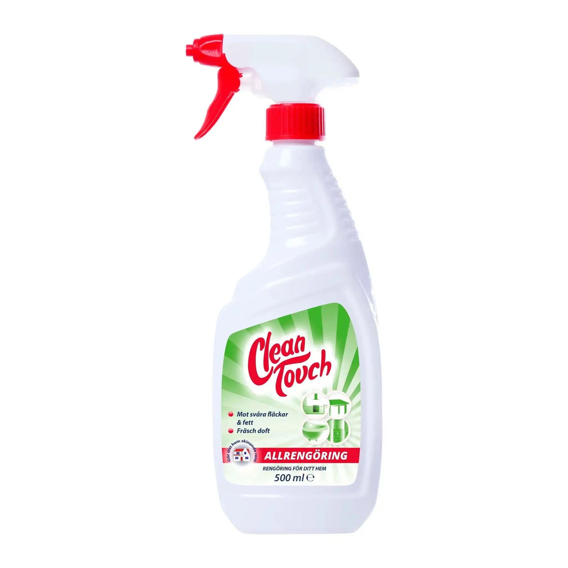 Clean Touch yleispuhdistussuihkepullo 500 ml vaikeita tahroja ja rasvaa vastaan, raikas tuoksu
