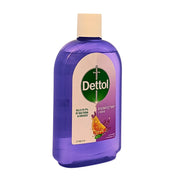 Violetti desinfiointiaine pullo 500 ml, etiketissä laventeli ja appelsiini, valkoinen korkki