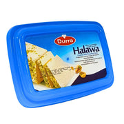 Halawa-extra pistachiaa sinisessä muovipakkauksessa, seesamimakeita, itämaisia makeisia.