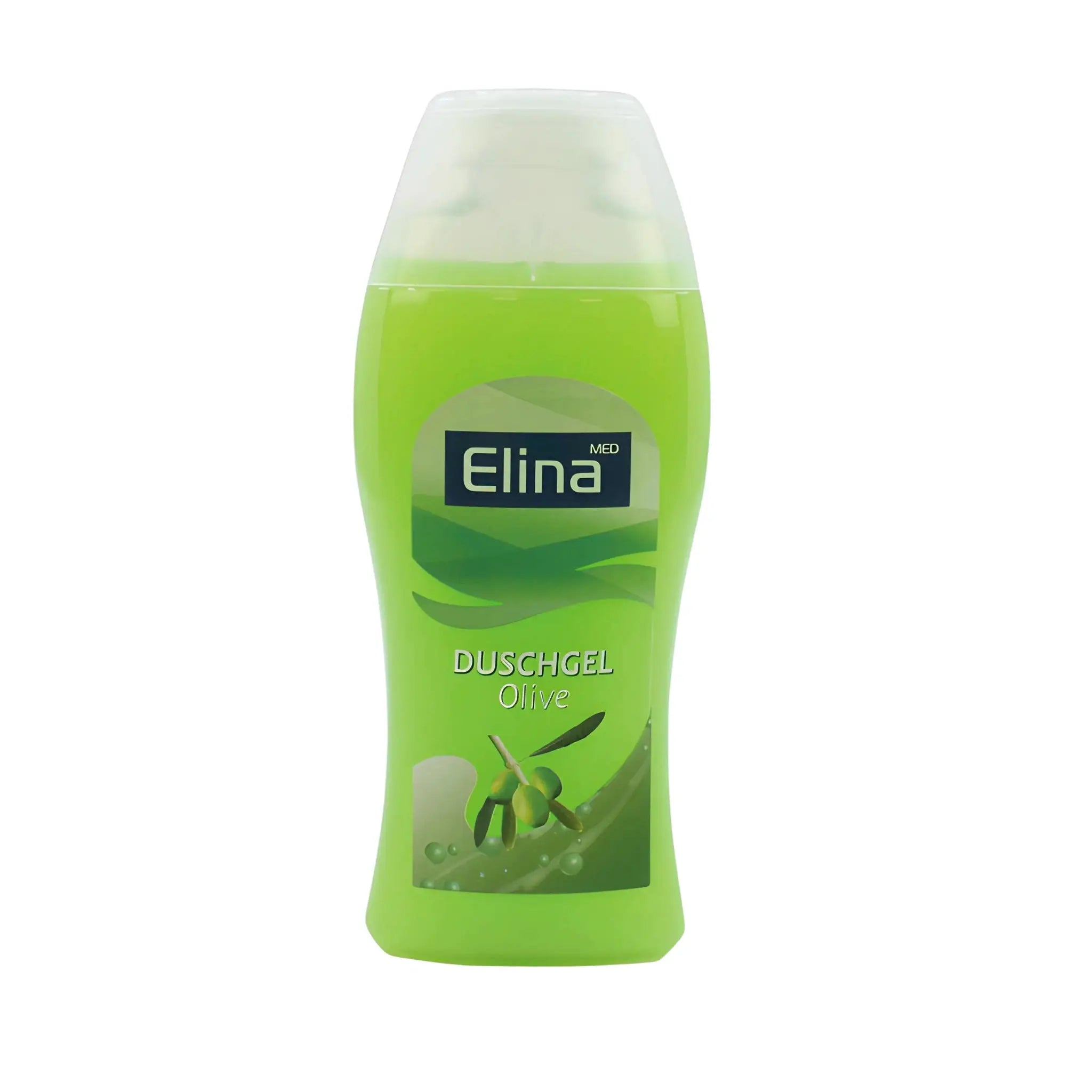 Elina-suihkugeeli oliivi, vihreä pulssi oliivikuviolla, ihonhoito, vartalonsaippua