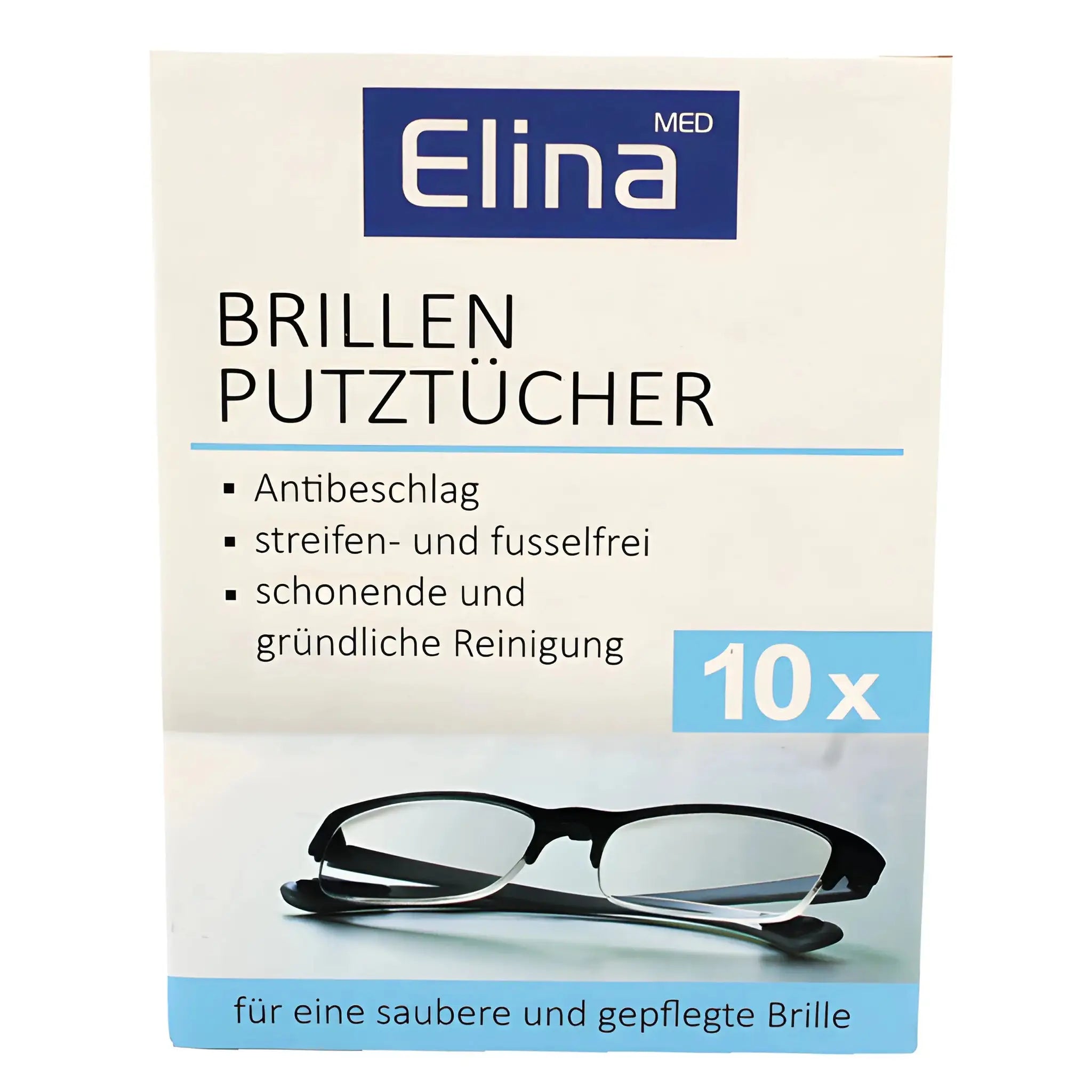 Elina silmälasien puhdistusliinat tehokkaaseen ja hellään puhdistukseen, pakkaus 10 kpl