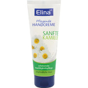 Elina käsivoi kamomillalla, herkkä iho, kosteuttava, valkoinen putki kukkakuvioilla.