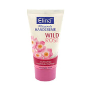 Villiruusu-hoitoaine Elina 50 ml, kosteuttava, putki, jossa on vaaleanpunaisia kukkia, normaalia ihoa varten