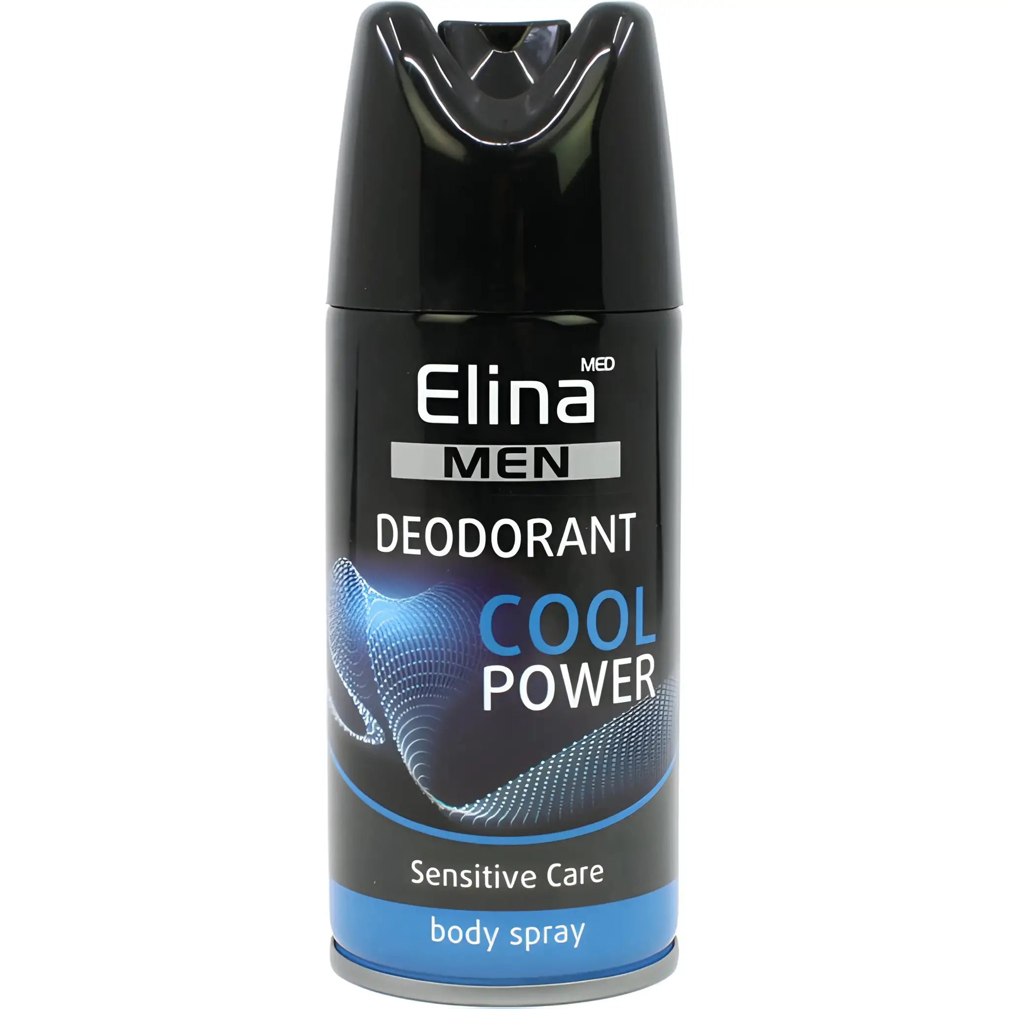 Elina Men -deodoranttisuihku Cool Power musta pullo, sensitive care, varteen spray miehille