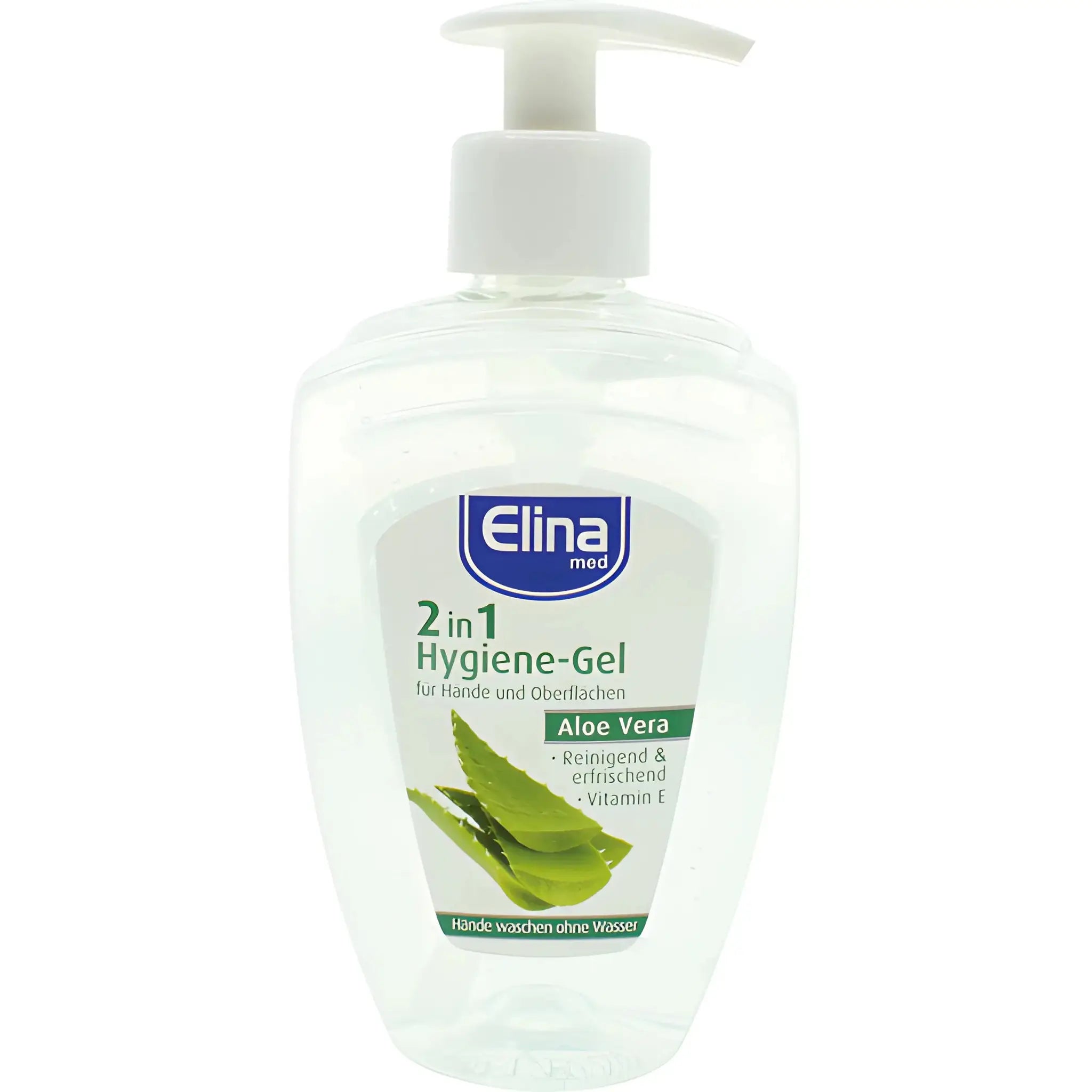 Elina 2-in-1 hygieniageeli aloe veralla, pumpullinen pullo käsille ja pinnoille