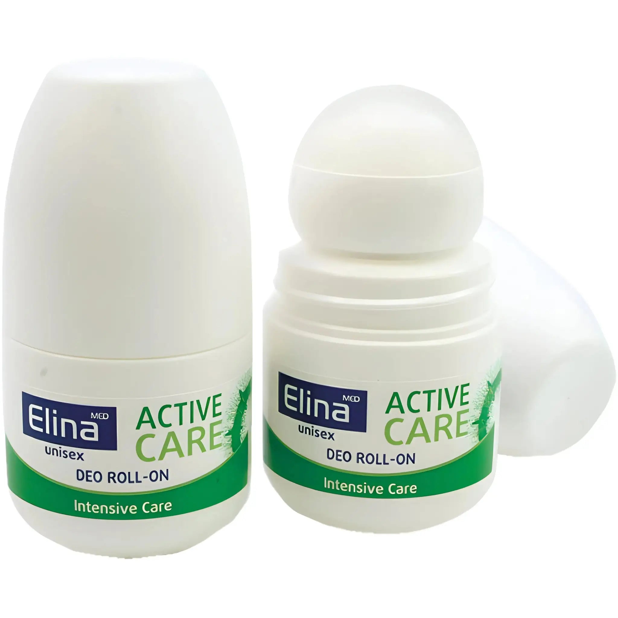 Elina Active Care unisex-deodorantti rullalla, valkoinen pakkaus, lähikuva