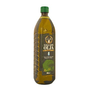 Pullo Ellan salaattiöljyä 900 ml, vihreä korkki ja selkeä etiketti, salaatteja ja ruoanlaittoon tarkoitettu.