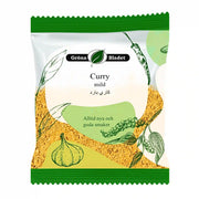 Pussi mieto curry, Grönabladet, 40 g valkosipuli- ja pippurikuvioilla.