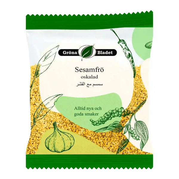 Gröna Bladet Sesamfrö, Oskalad 40g - Upptäck den nötiga, rostade smaken av äkta oskalade sesamfrön!
