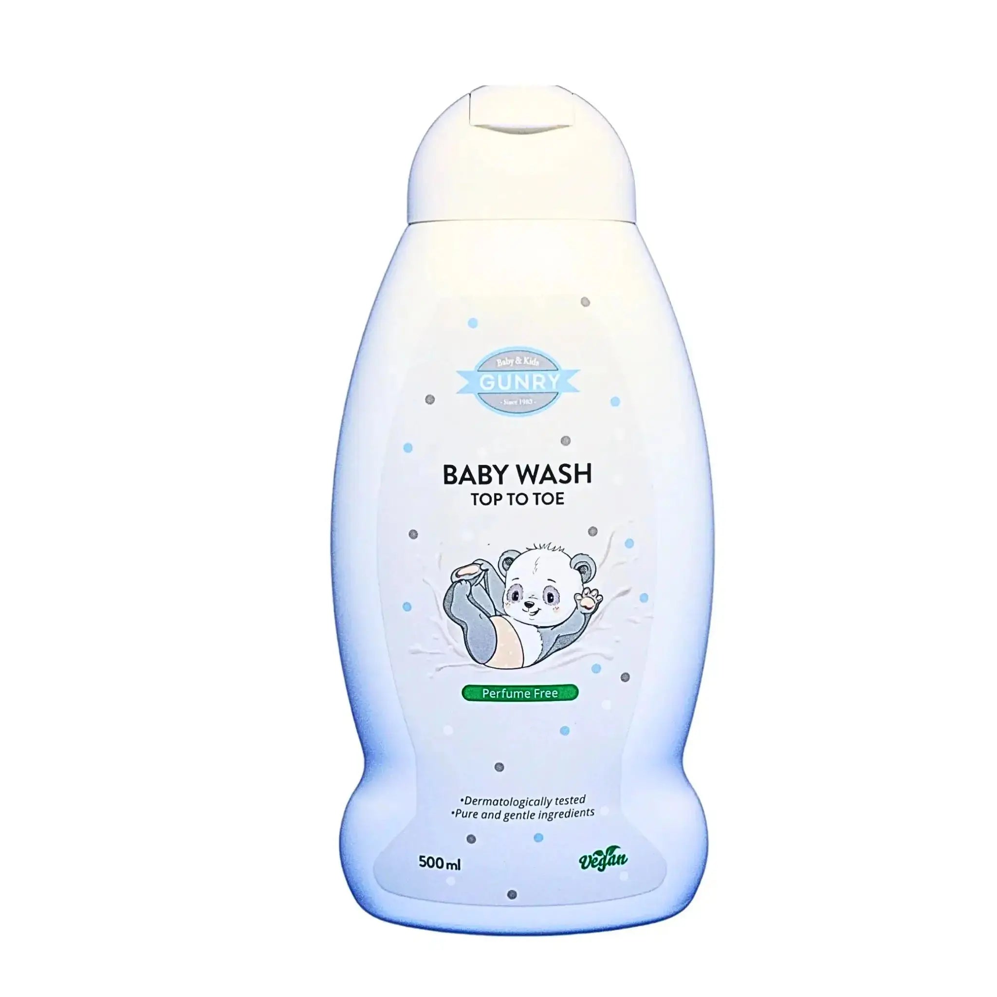 Gunry hajusteeton vauvan pesuaine 500 ml pullon kuvassa karhu herkkäihoisille vauvoille