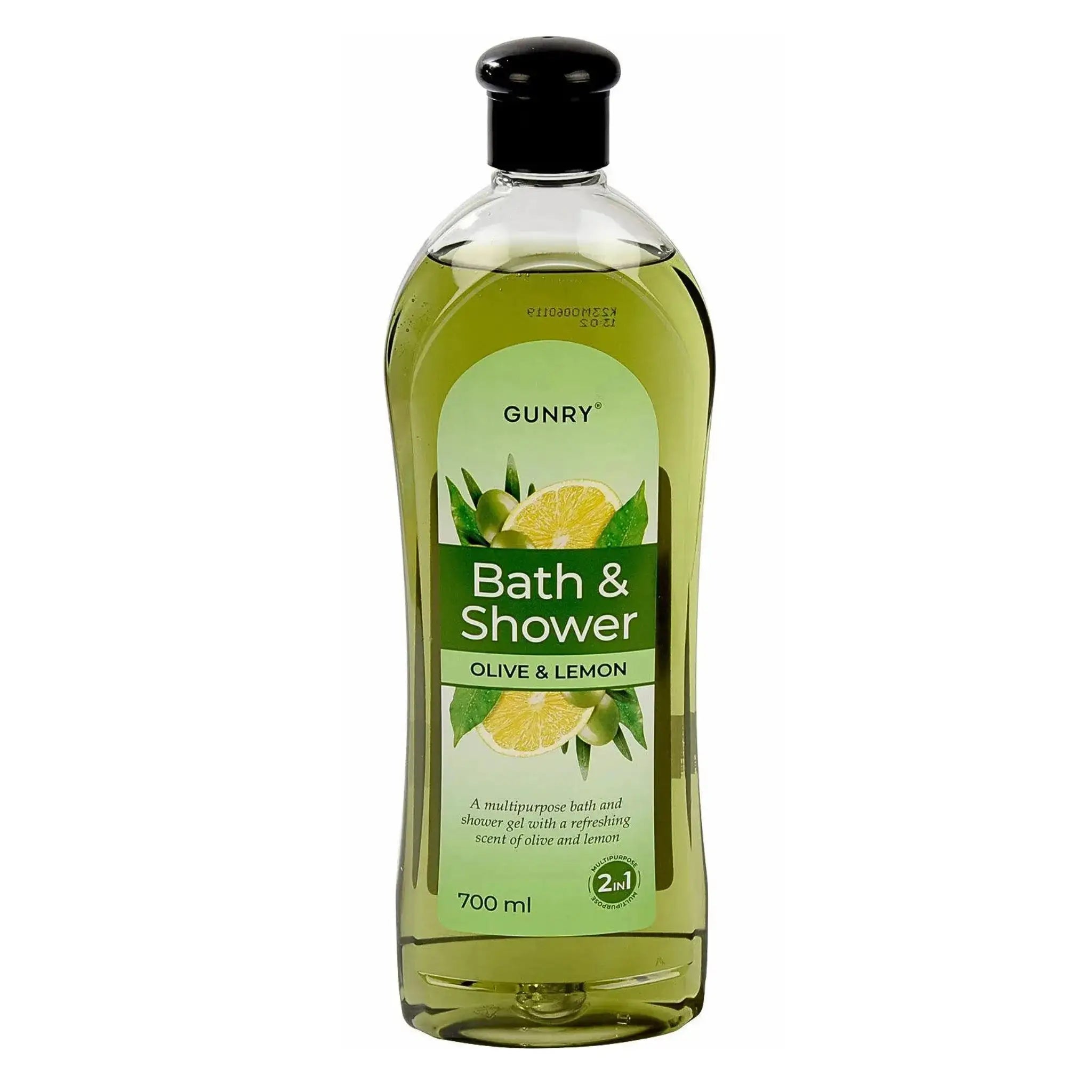 Gunry Bath & Shower -pullo 700 ml, oliivi ja sitruuna, suihku- ja kylpygeeli kylpyhuoneeseen
