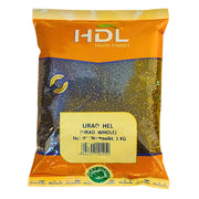 Pakkaus mustia urad-papuja 1 kg, HDL, itämaiset palkokasvit.