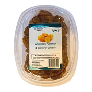 Iranilaisia kuivattuja luumuja sisältävä pakkaus 250 g, selkeä etiketti, itämaisia ruoka-aineita