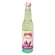 Iranilainen Targol minttu-arak 400 ml lasipullo violetilla etiketillä valkoista taustaa vasten.
