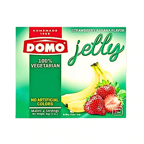 Jelly Domo Banan & Jordgubb Vegeterian 85g (Utgånget datum med garanti)