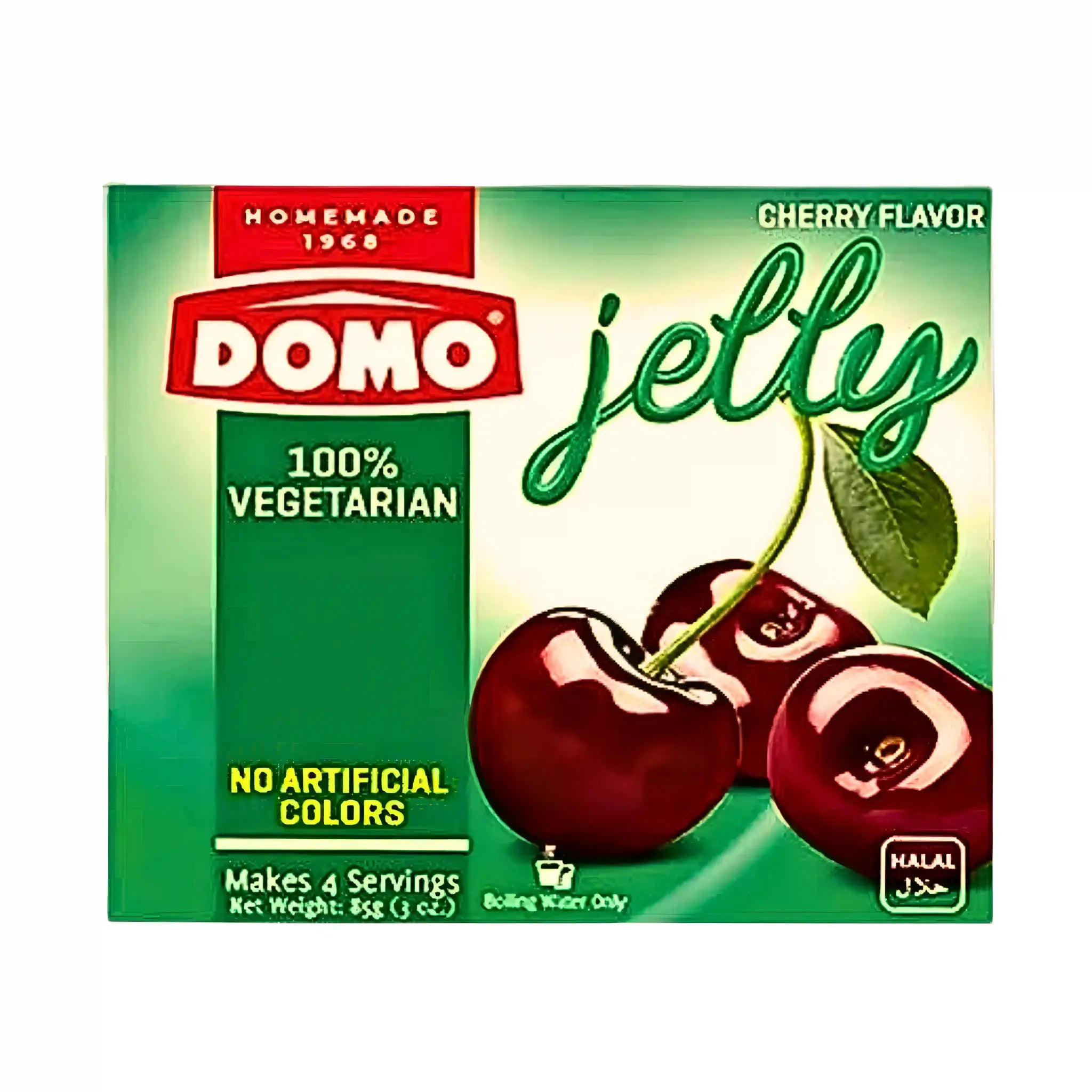 Domo-kirsikkajelipakkaus, 100 % vegaani, ei keinotekoisia väriaineita, 85 g