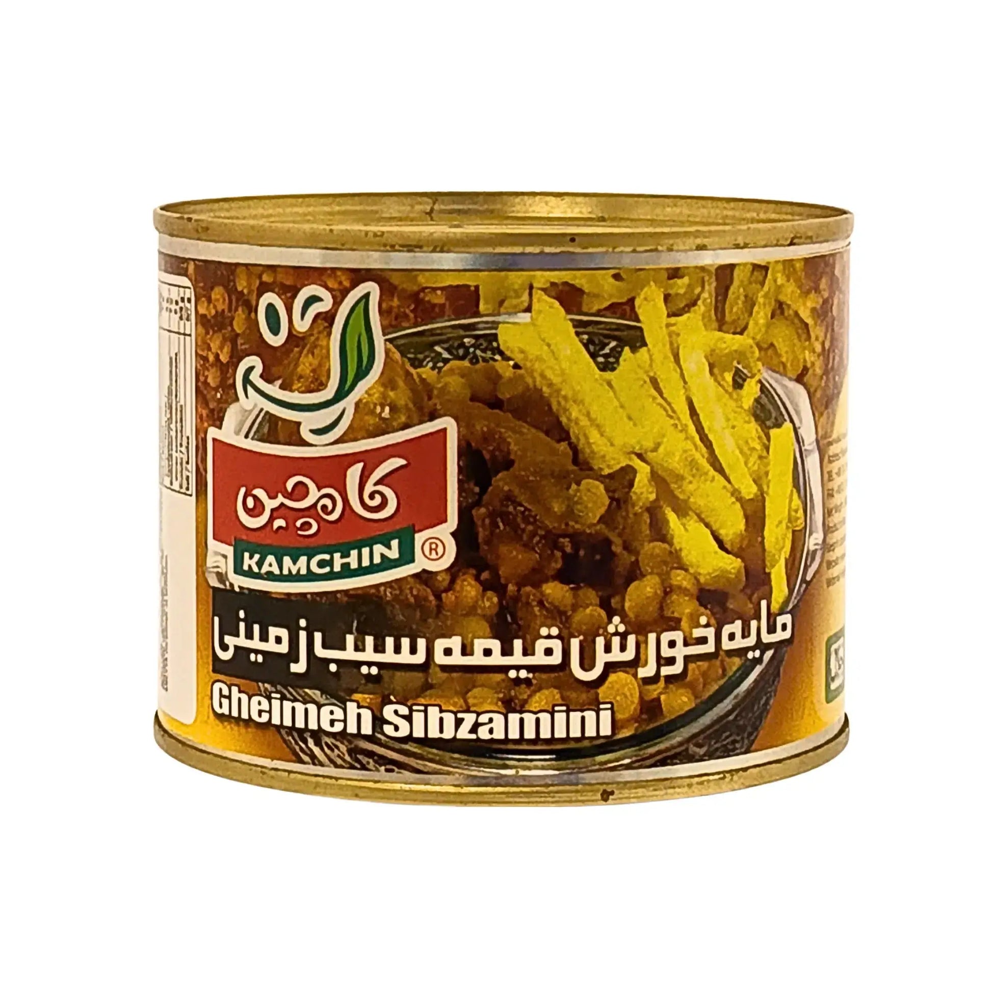 Konservipurkki Kamchin Gheymeh Sibzamini 500 g, persialainen perunaruoka, itämaiset elintarvikkeet