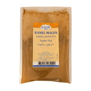 Pussi Sedirin jauhettua kanelia 65 g, itämainen elintarvike, läpinäkyvä muovipakkaus.