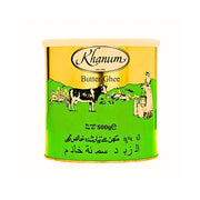Khanum Butter Ghee 500 g purkki lehmä- ja maaseutukuvituksesta, itäinen elintarvike