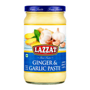 Glasburk med Lazzat Ginger Garlic Paste Mix 340g – puré av ingefära och vitlök