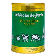 Vihreä La Vache de Paris -voipurkki, 800 g, kuvituksena lehmät ja Eiffel-torni.