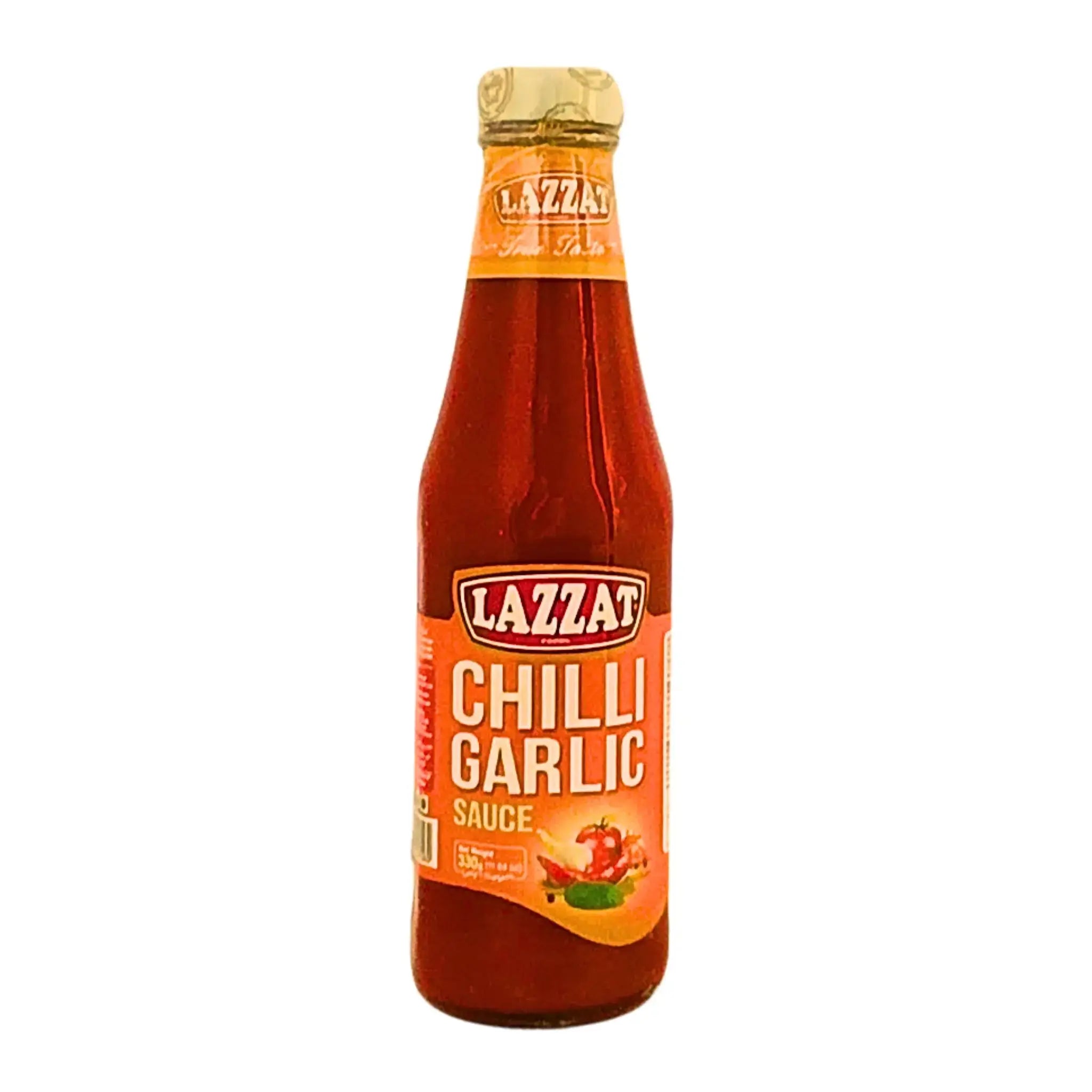 Pullo Lazzat chilivalkosipulikastiketta 330 g, vahva itäinen kastike.