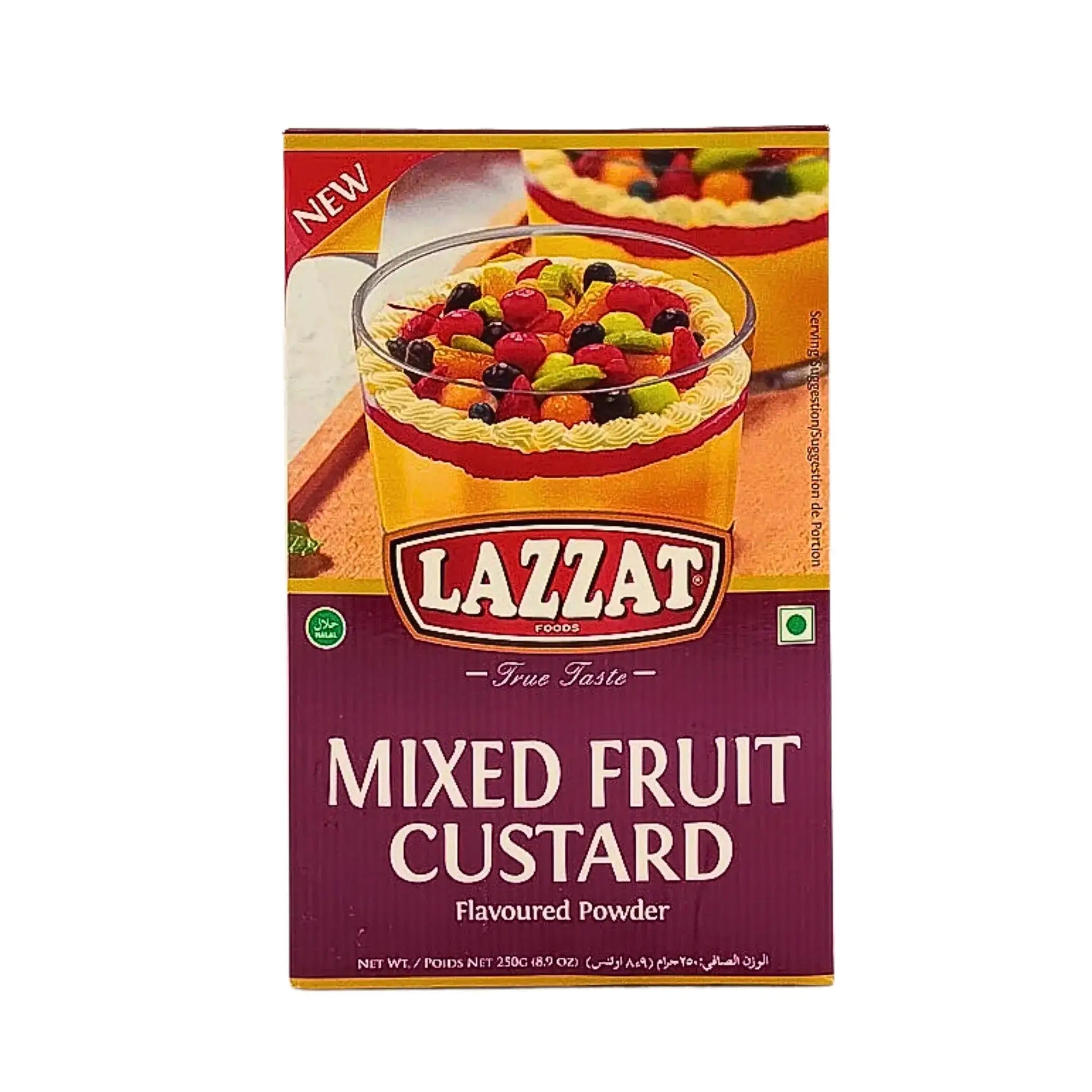 Lazzat-sekoitetun hedelmän kermajauhe 250 g hedelmäiselle jälkiruoalle, itämainen elintarvike.