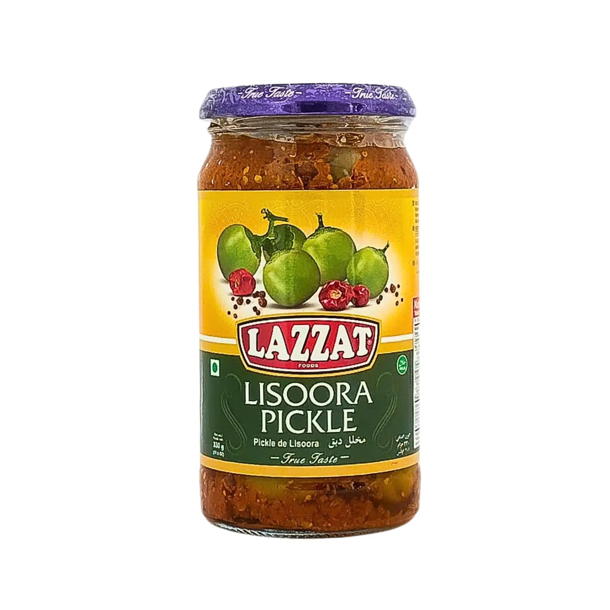 Lasipurkki Lazzat Lisoora Pickle, itäinen suolakurkkuvihannes, 330 g