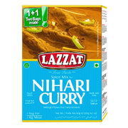 Maustesekoitus Nihari-kurryyn, Lazzat, pakkaus, jossa on liharasia ja kaksi pussia sisällä.