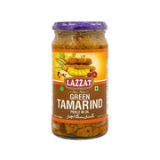 Lasipurkki Lazzat Green Tamarind Pickle öljyssä, intialainen chutney vihreällä tamarindilla, 430 g