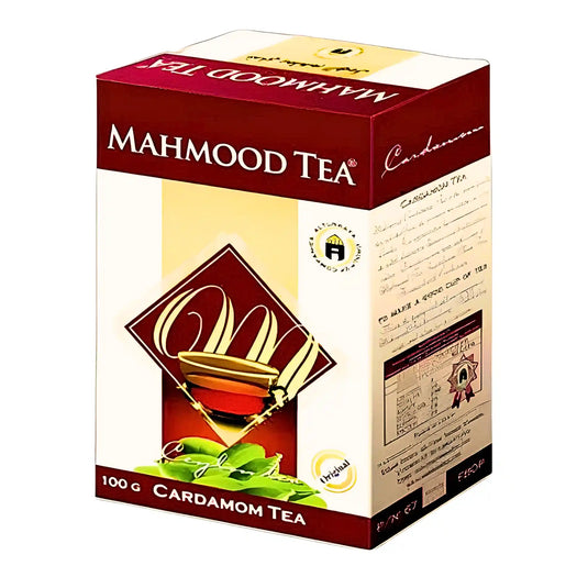 Mahmood-kardemummatee puna-valkoisessa pakkauksessa, 450 g, itämaista teetä.