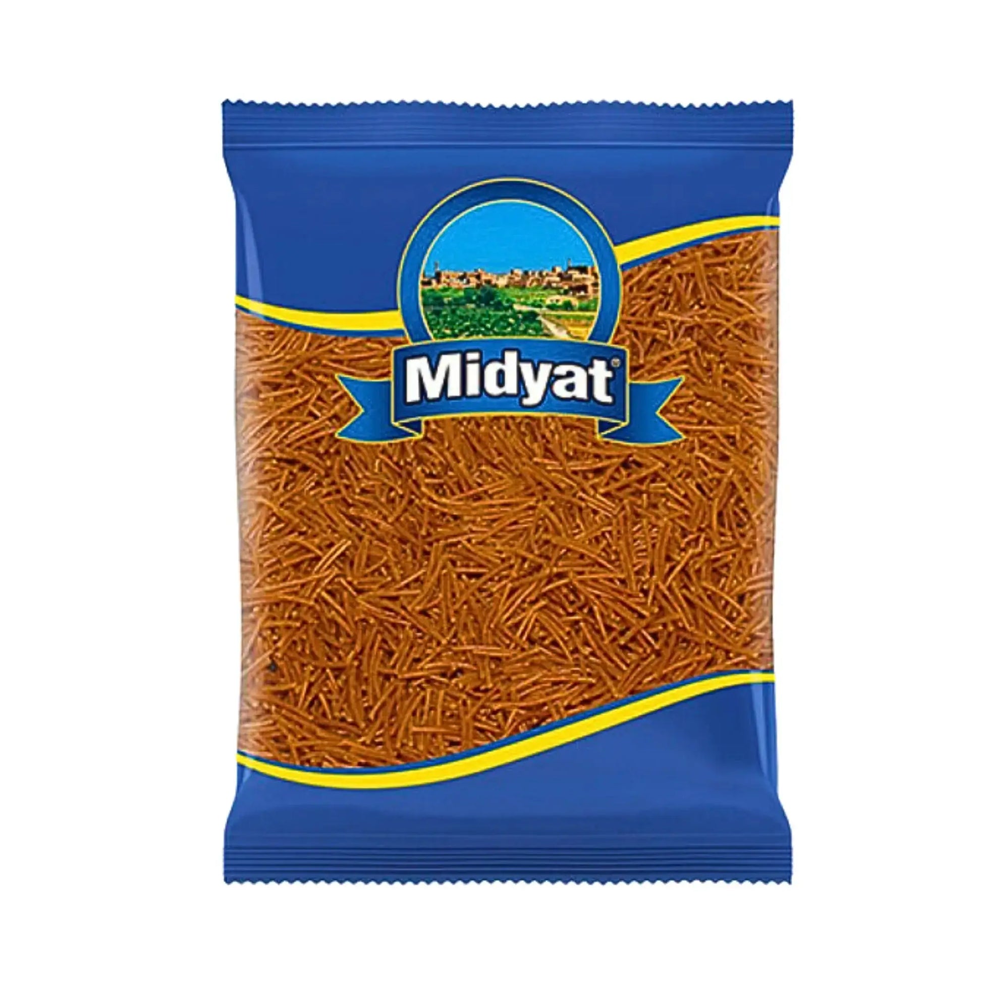Midyat-paahdettu sehriye-makaronit sinisessä pakkauksessa, itämaisia tuotteita verkossa