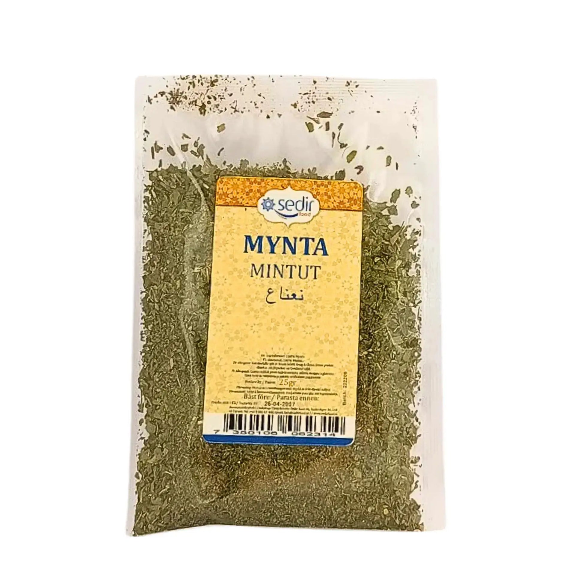 Pakkaus kuivattua mintunlehteä, itämainen mauste, 35 g Sediriltä.